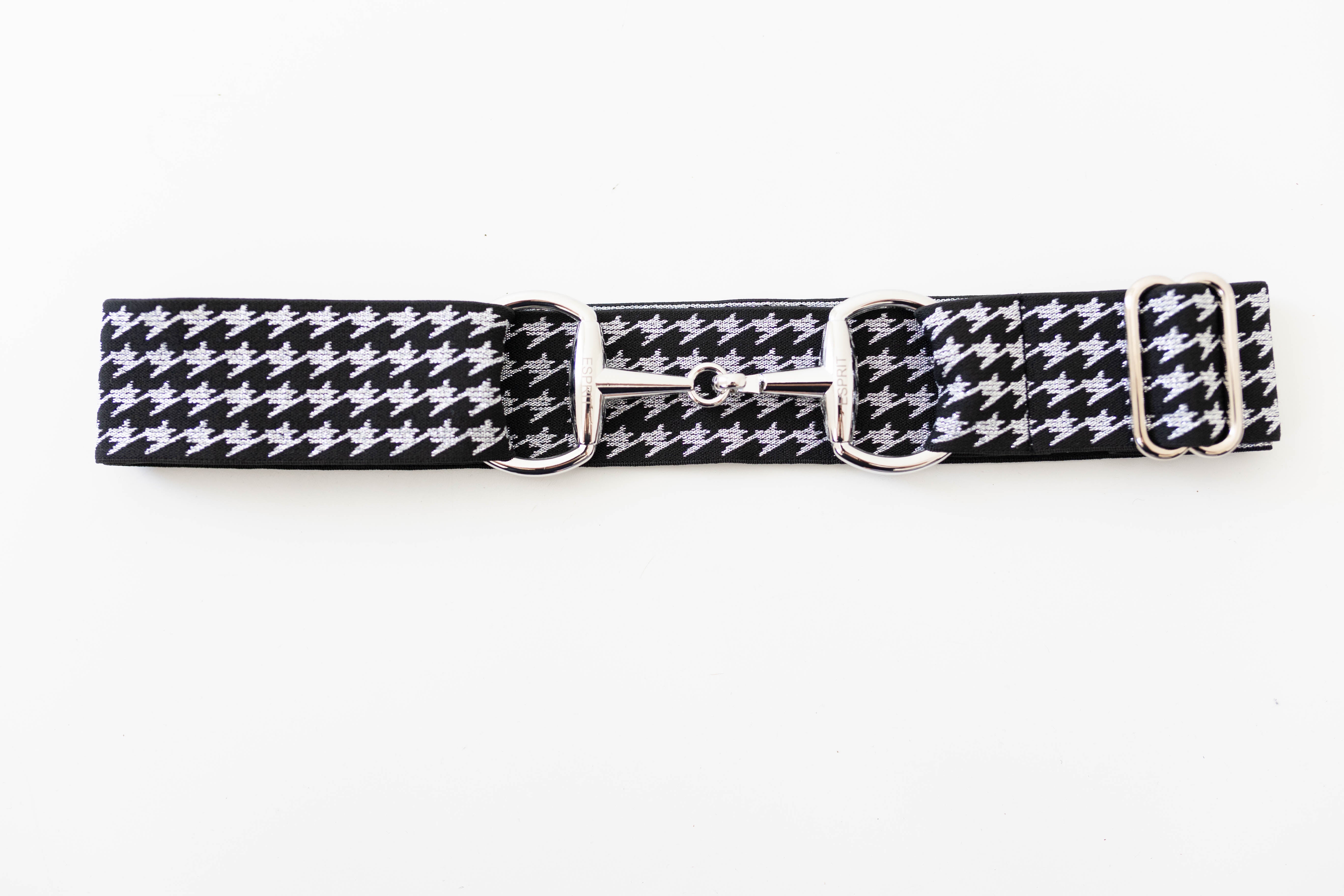 Snaffle Belt - Houndstooth Black/Silver
