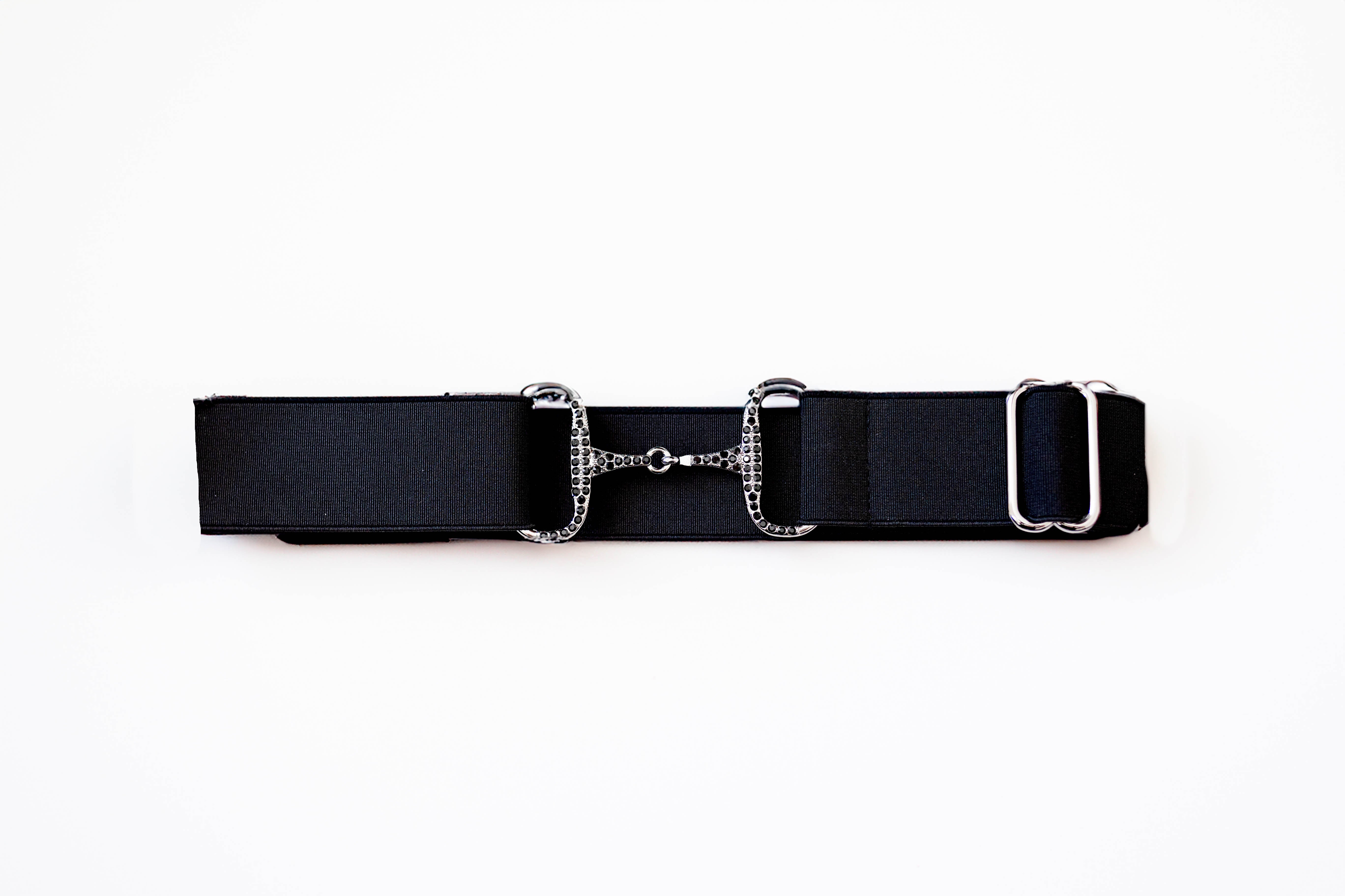 Snaffle Belt - Black Rhinestone