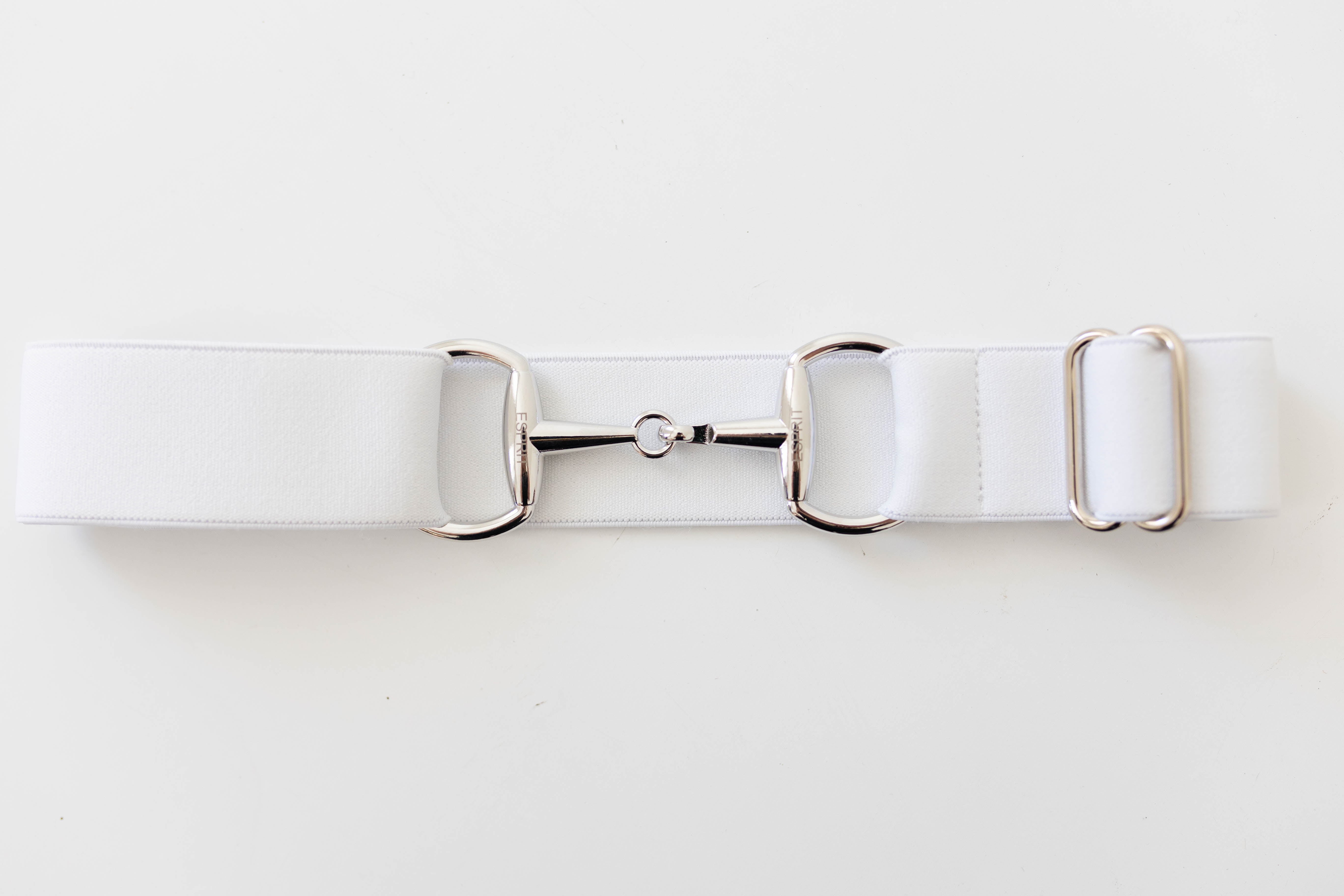 Snaffle Belt - White with Rose Gold Hardware