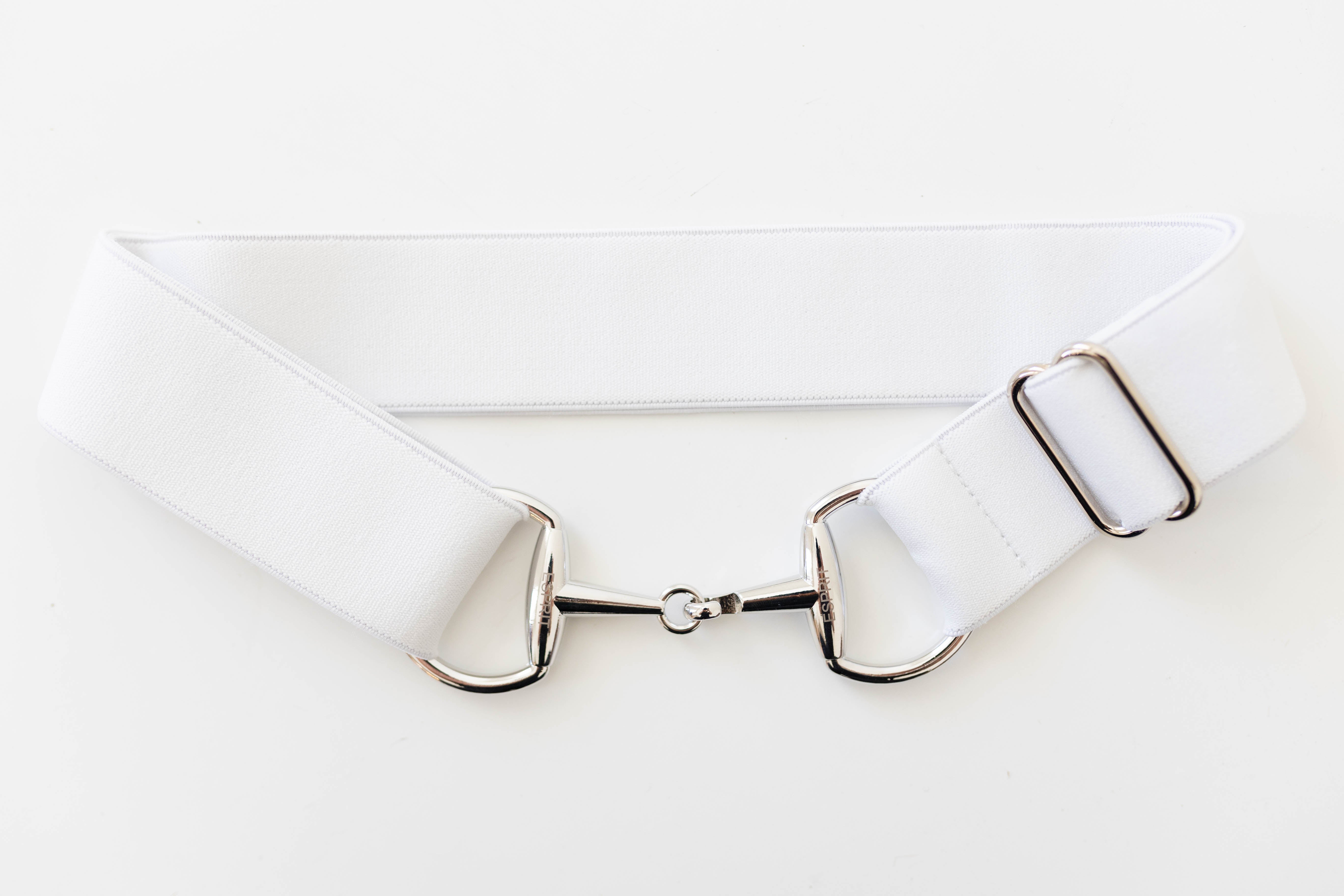 Snaffle Belt - White with Rose Gold Hardware