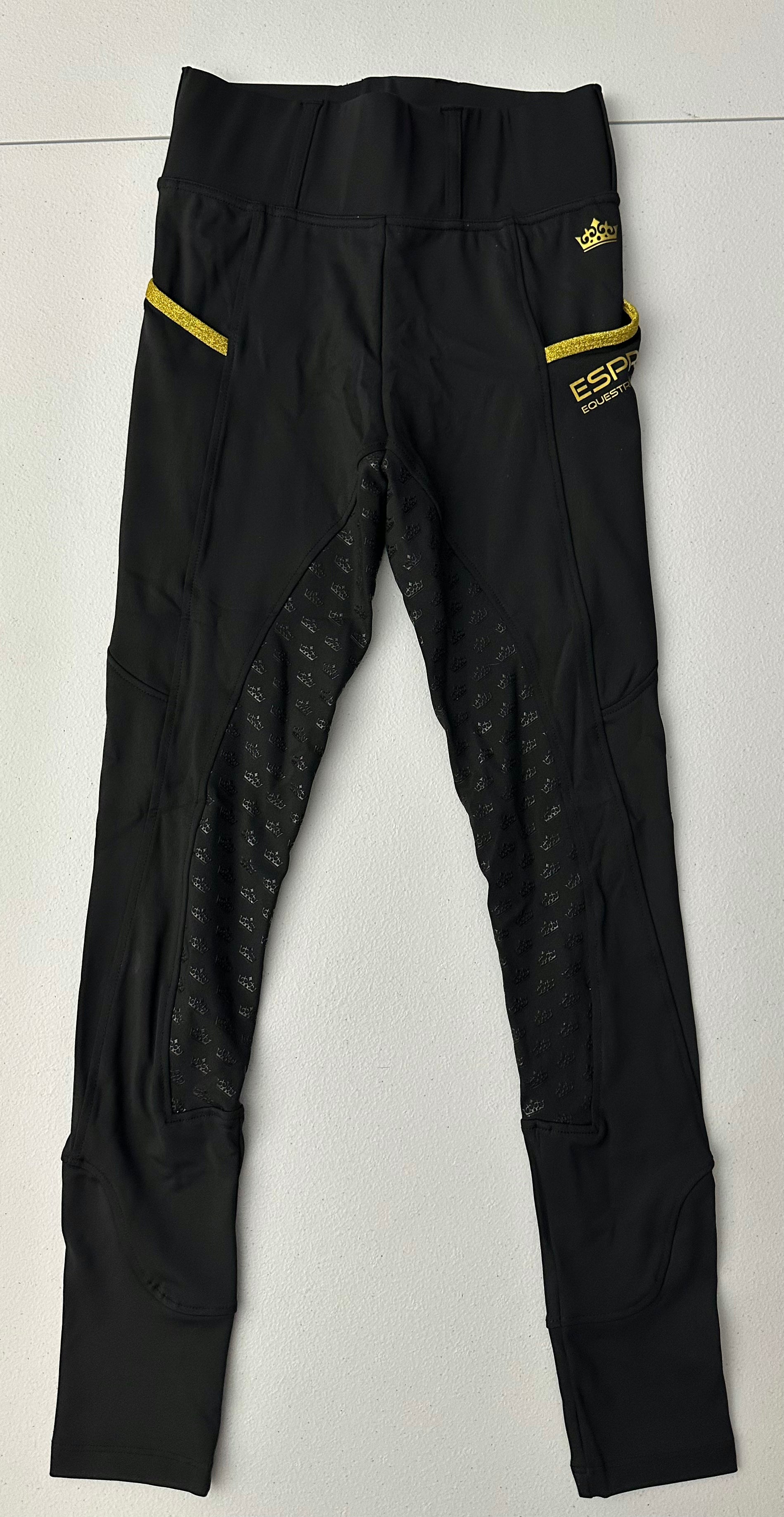 (20) Compression Tights, Black/Gold Sparkle X-SMALL