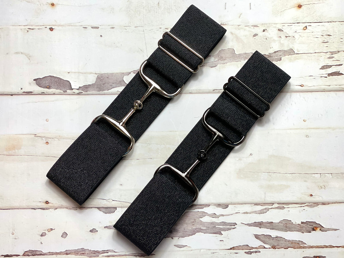 Black Snaffle Belt Maxi Elastic Belt Snaffle Bit – Equs Code main image 3