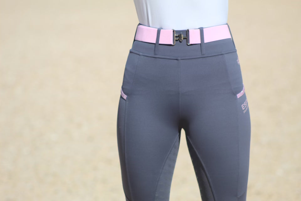 Riding Tight - Ash with Pink Sparkle
