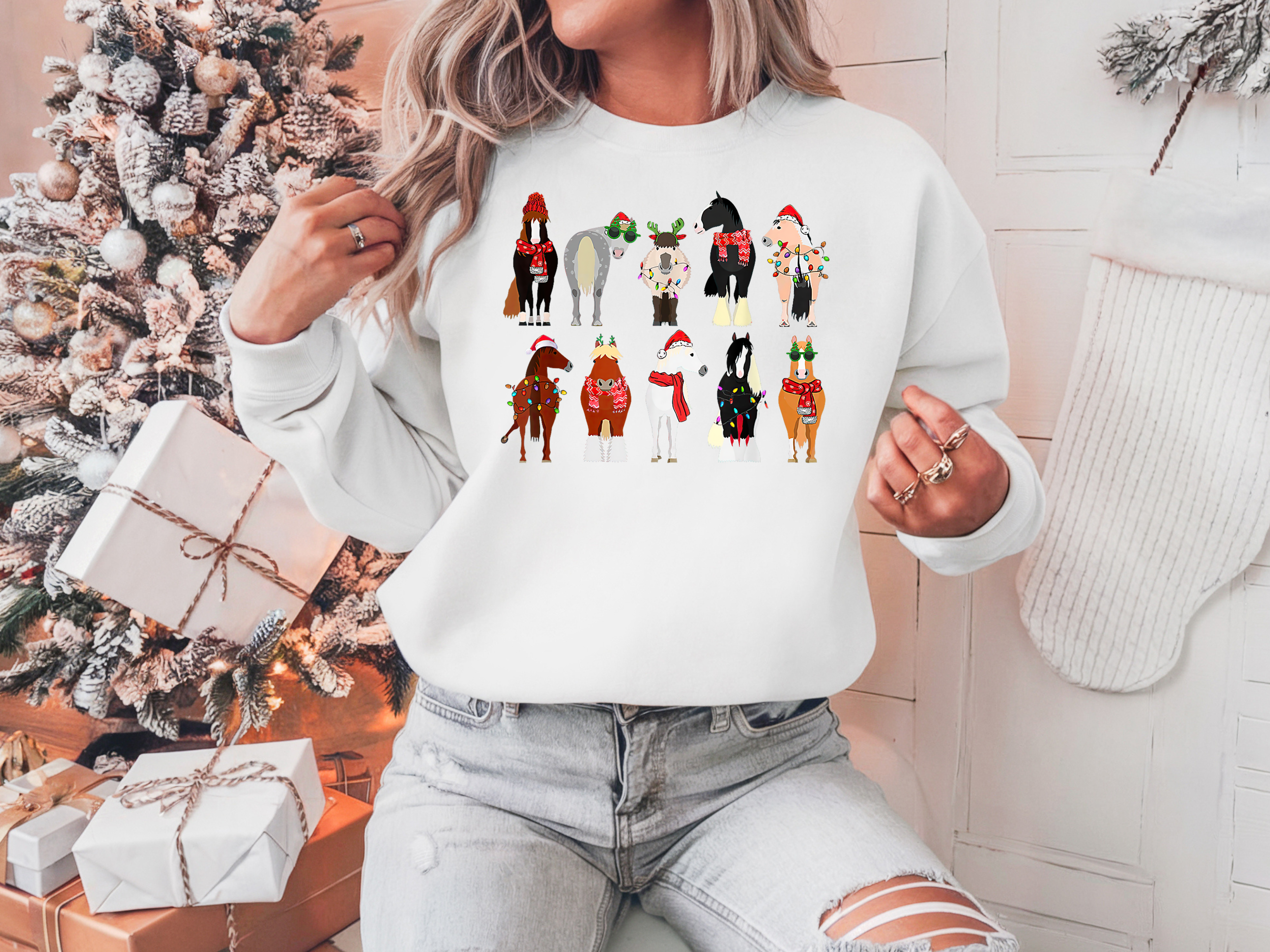 Christmas Horses - Crewneck Sweatshirt