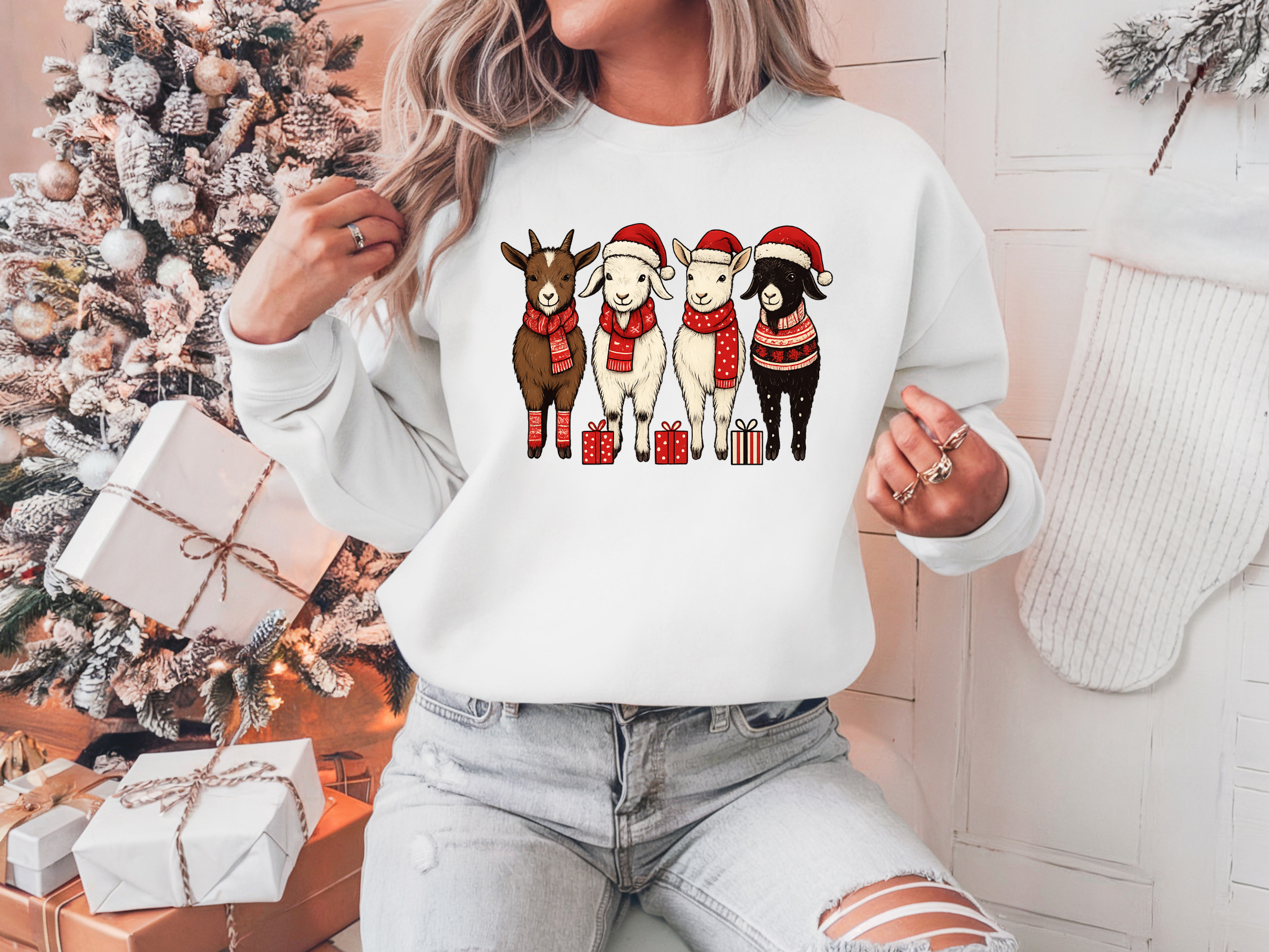 Christmas Goats Holiday Sweatshirt