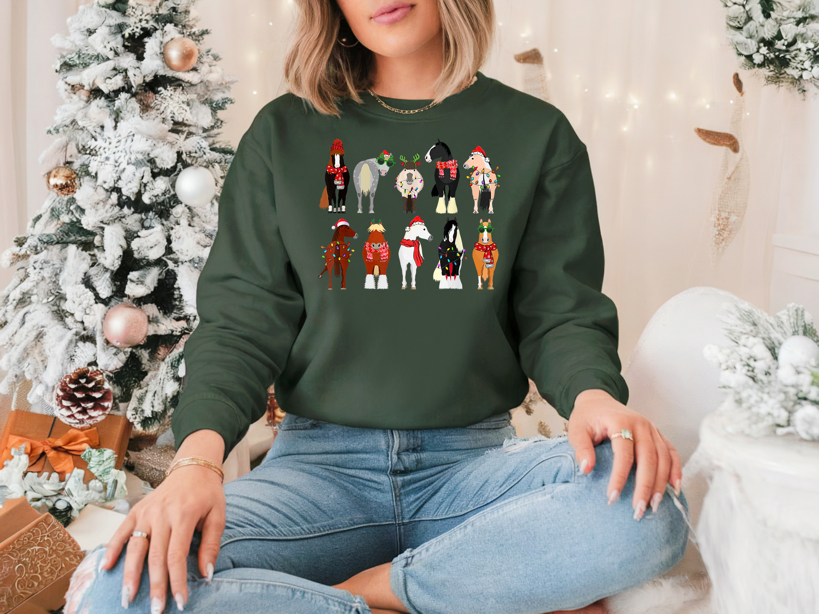 Christmas Horses - Crewneck Sweatshirt