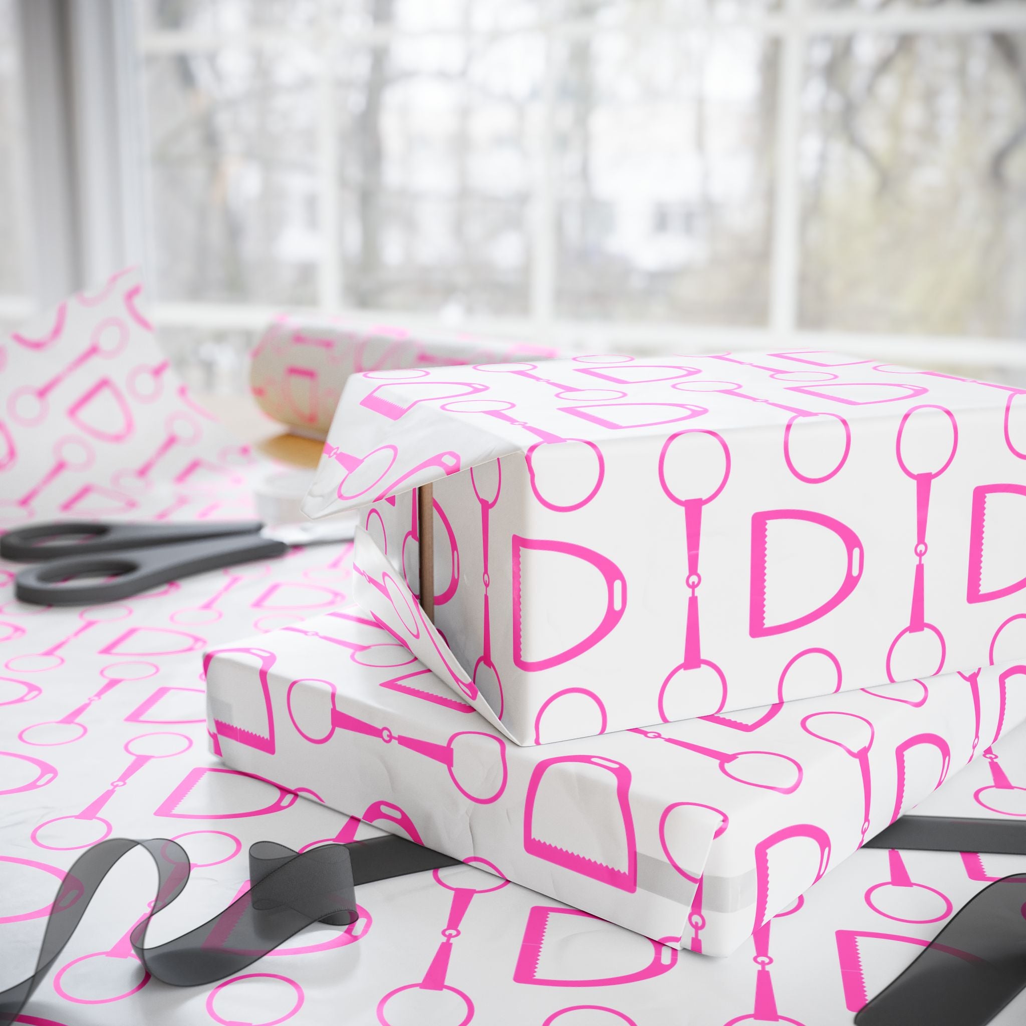 Snaffle Wrapping Paper (Pink)