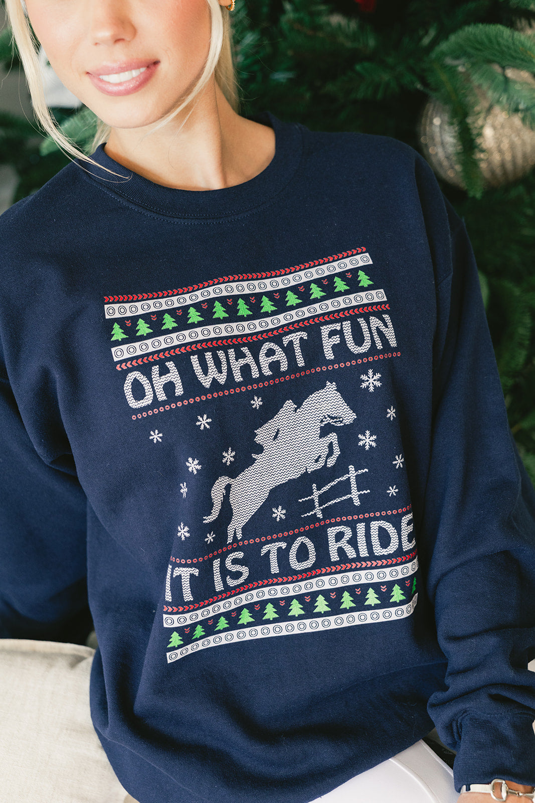Oh What Fun It Is To Ride - Christmas Crewneck Sweatshirt