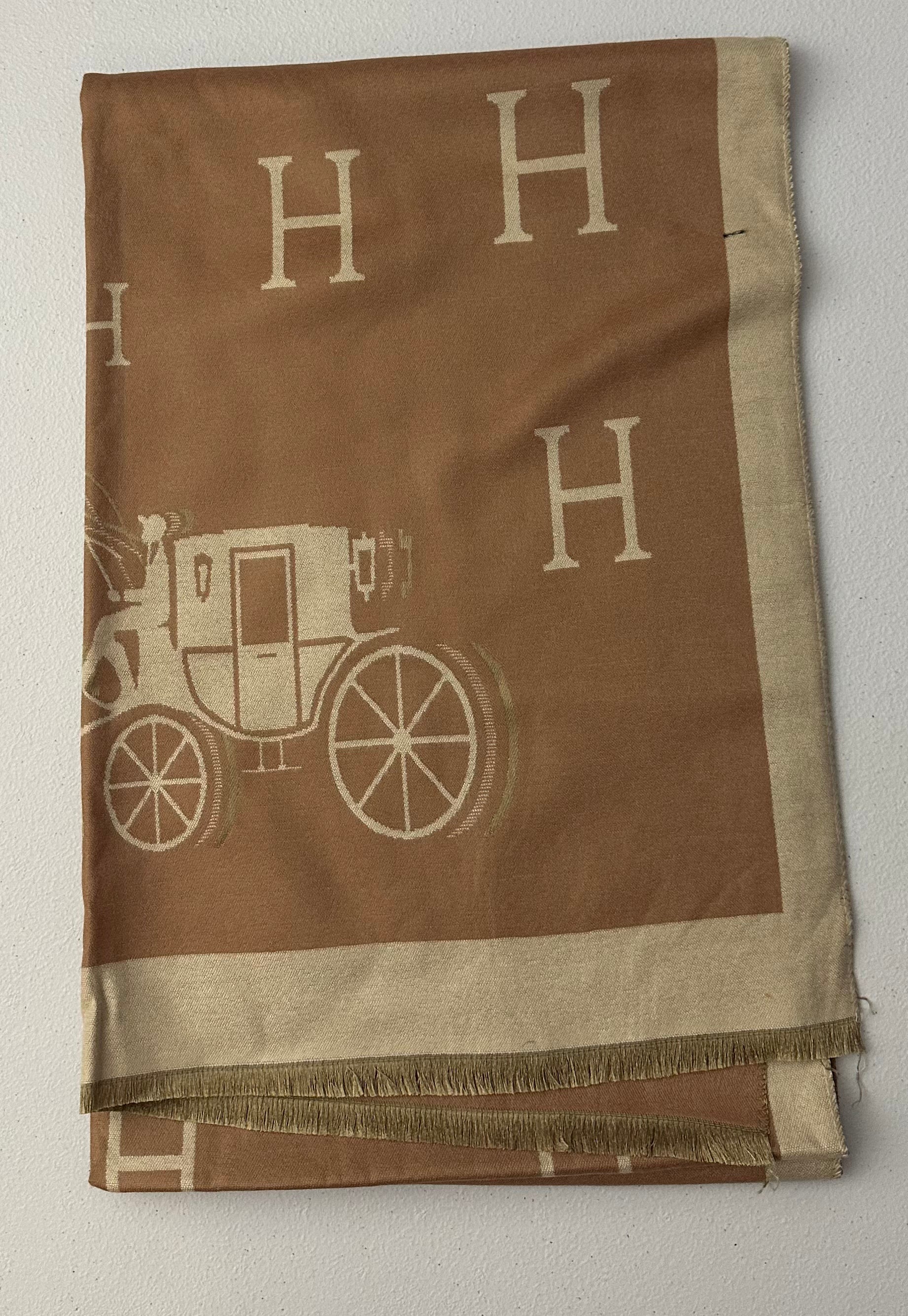 (33) Dusty Rose Horse Carriage Scarf