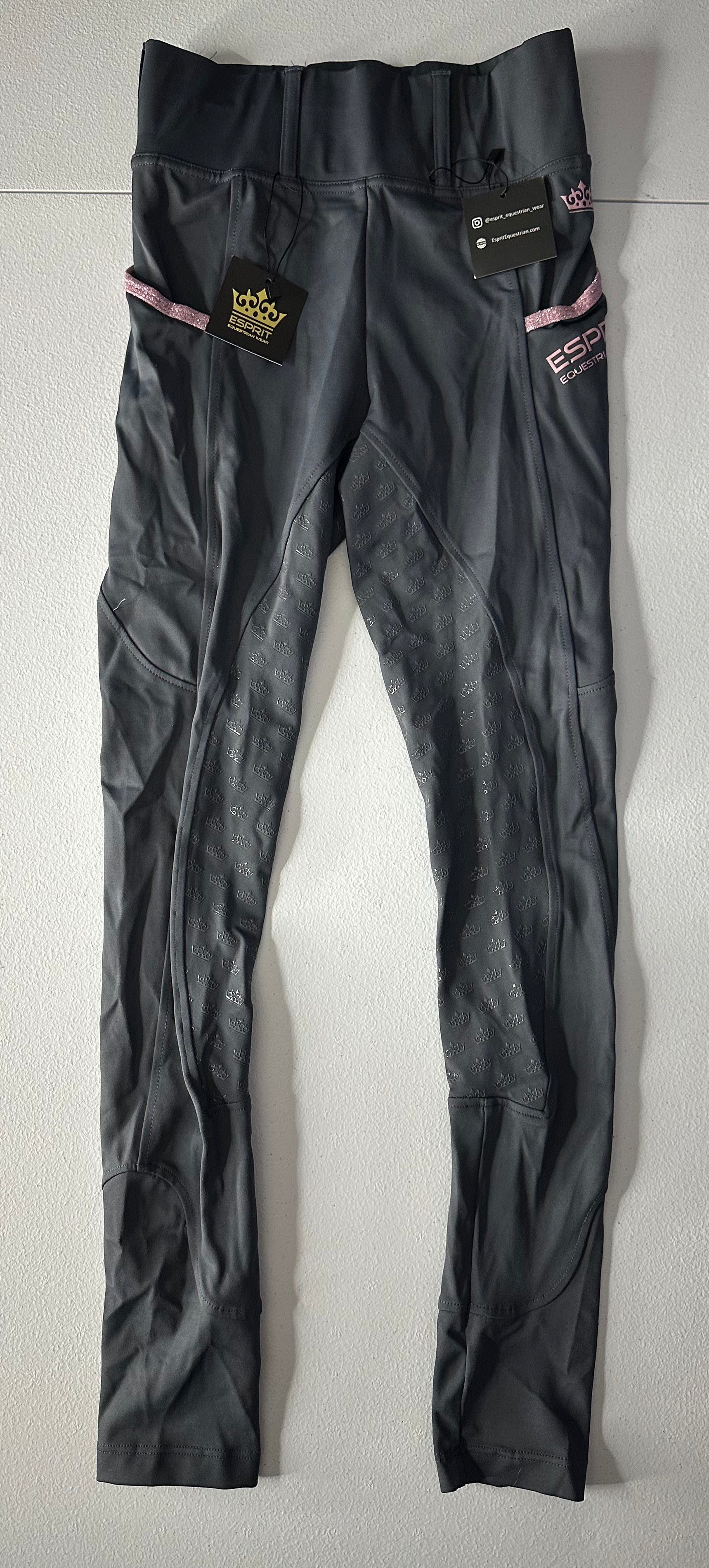 (40) Compression Tight, Grey/Pink Sparkle - XS