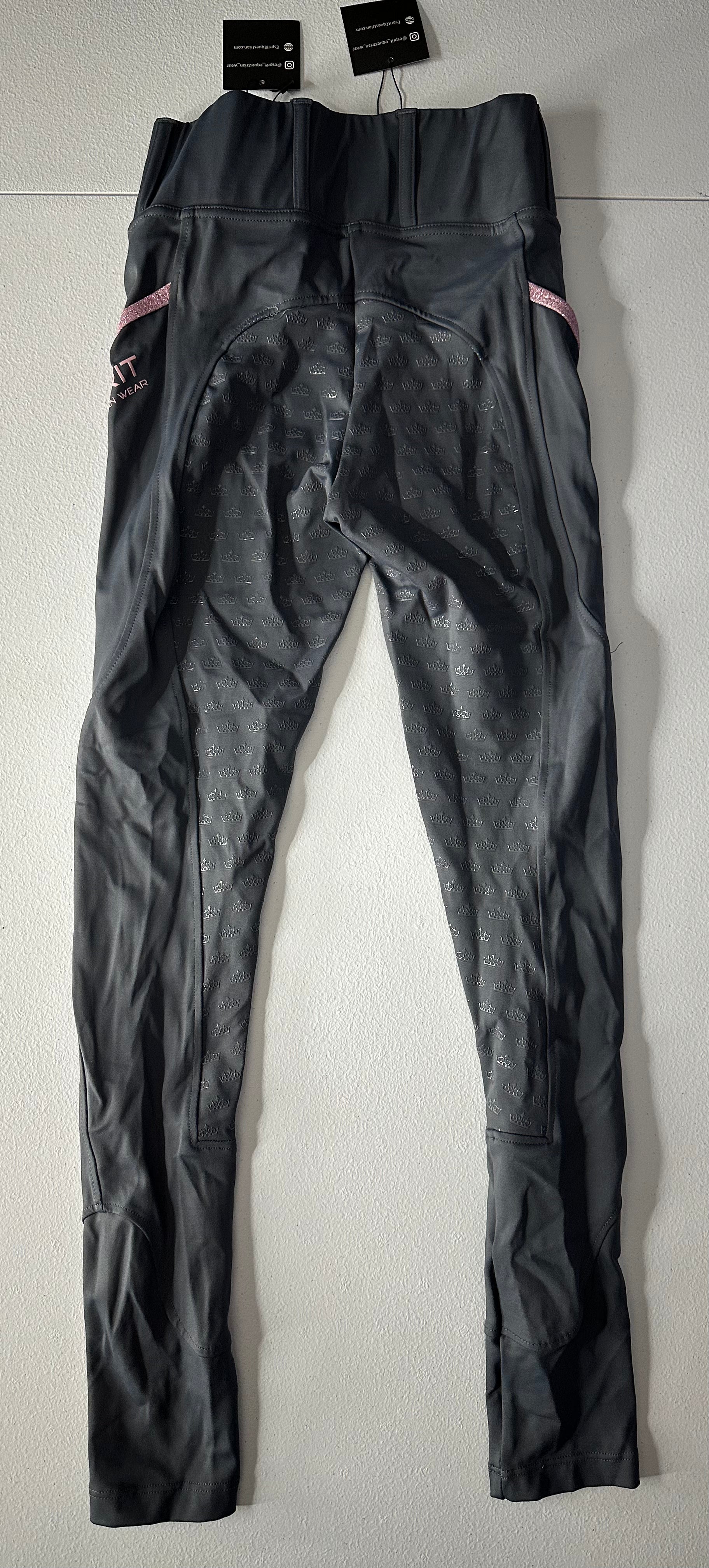 (40) Compression Tight, Grey/Pink Sparkle - XS