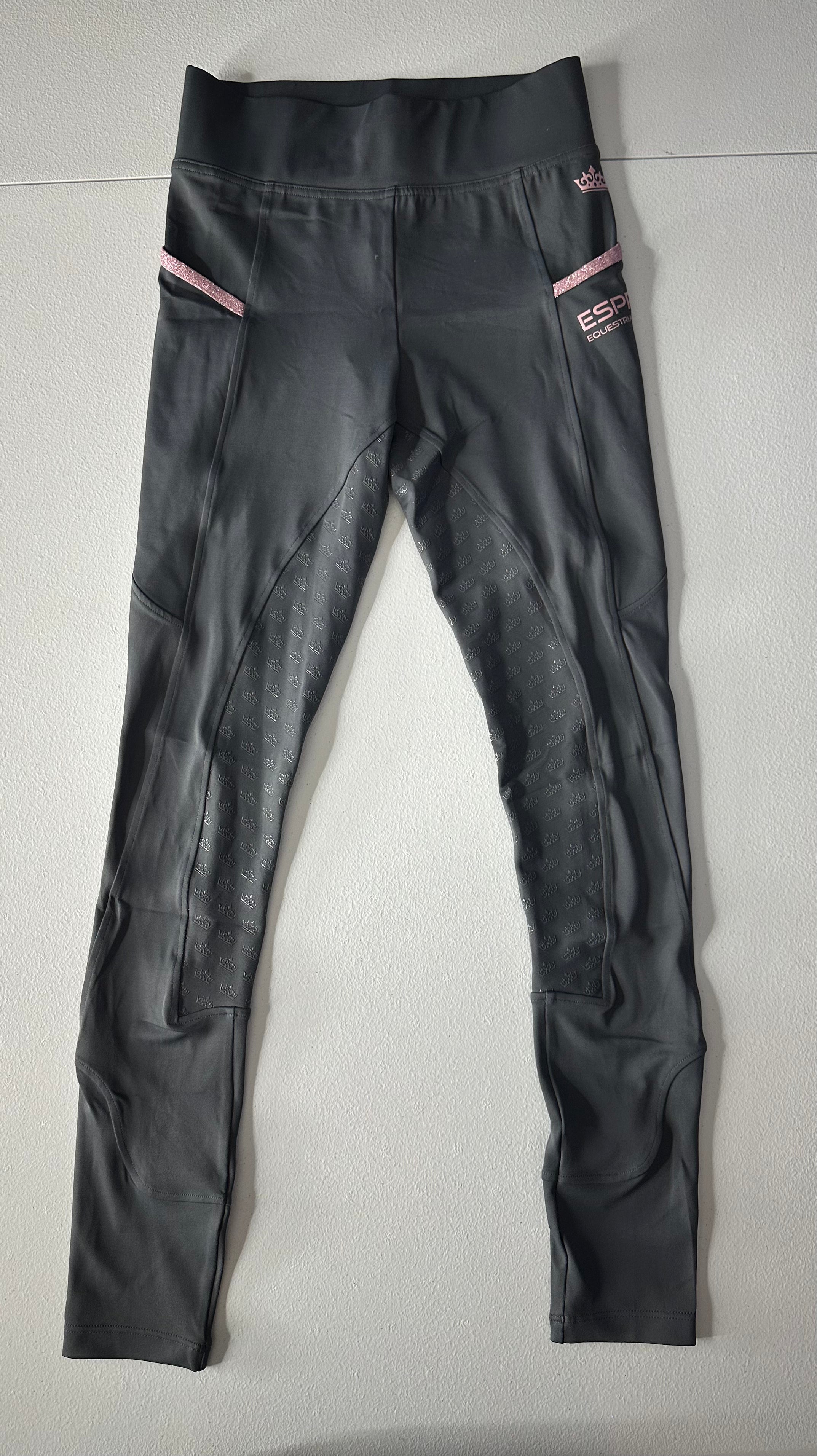 (42) Compression Tight, Grey/Pink Sparkle - SMALL