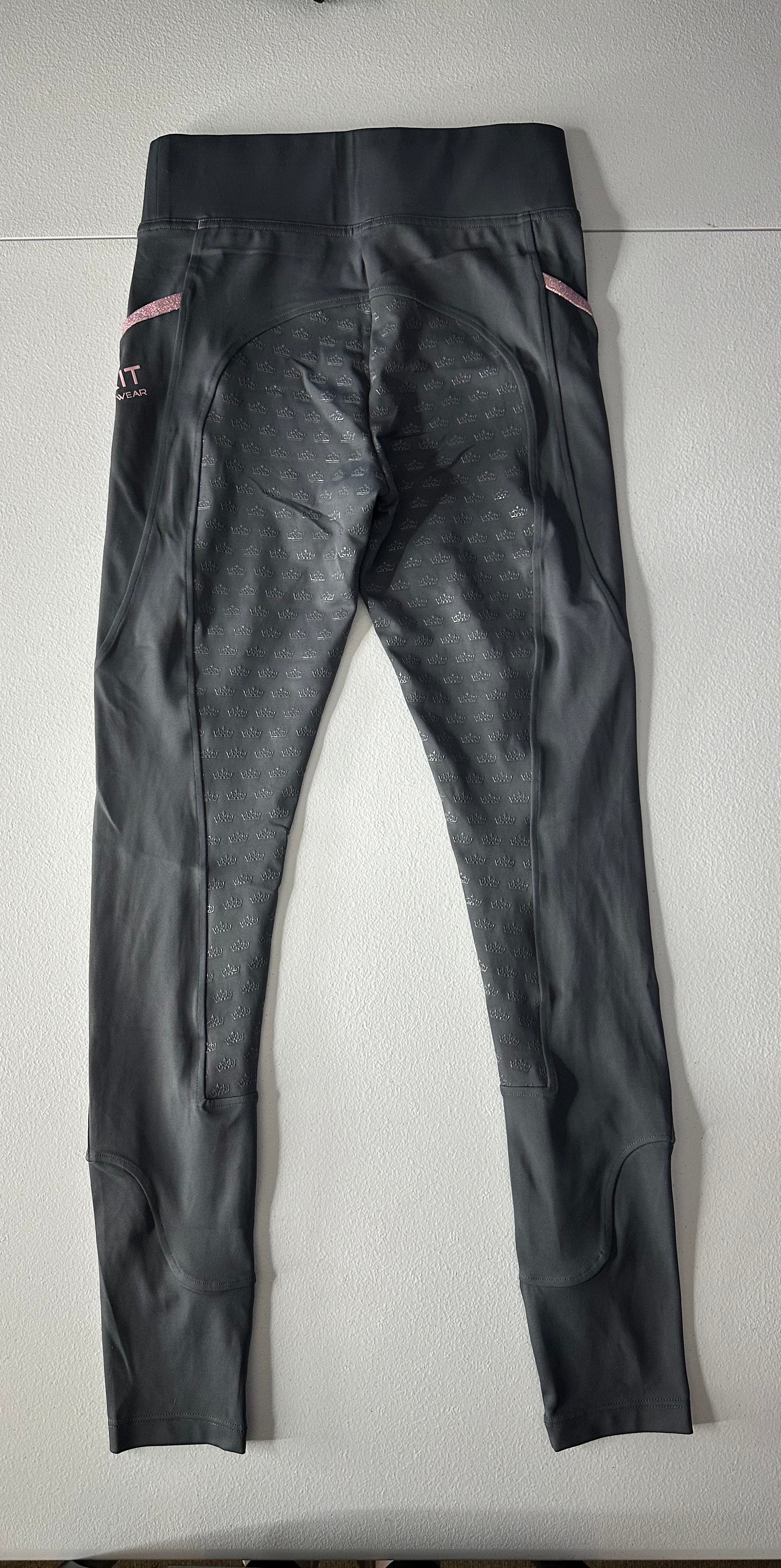 (42) Compression Tight, Grey/Pink Sparkle - SMALL