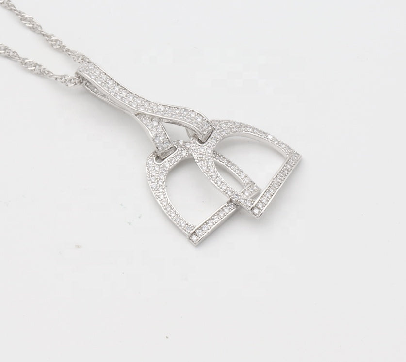 925 Sterling Silver Stirrup Necklace