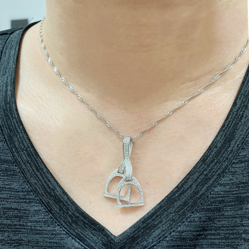 925 Sterling Silver Stirrup Necklace