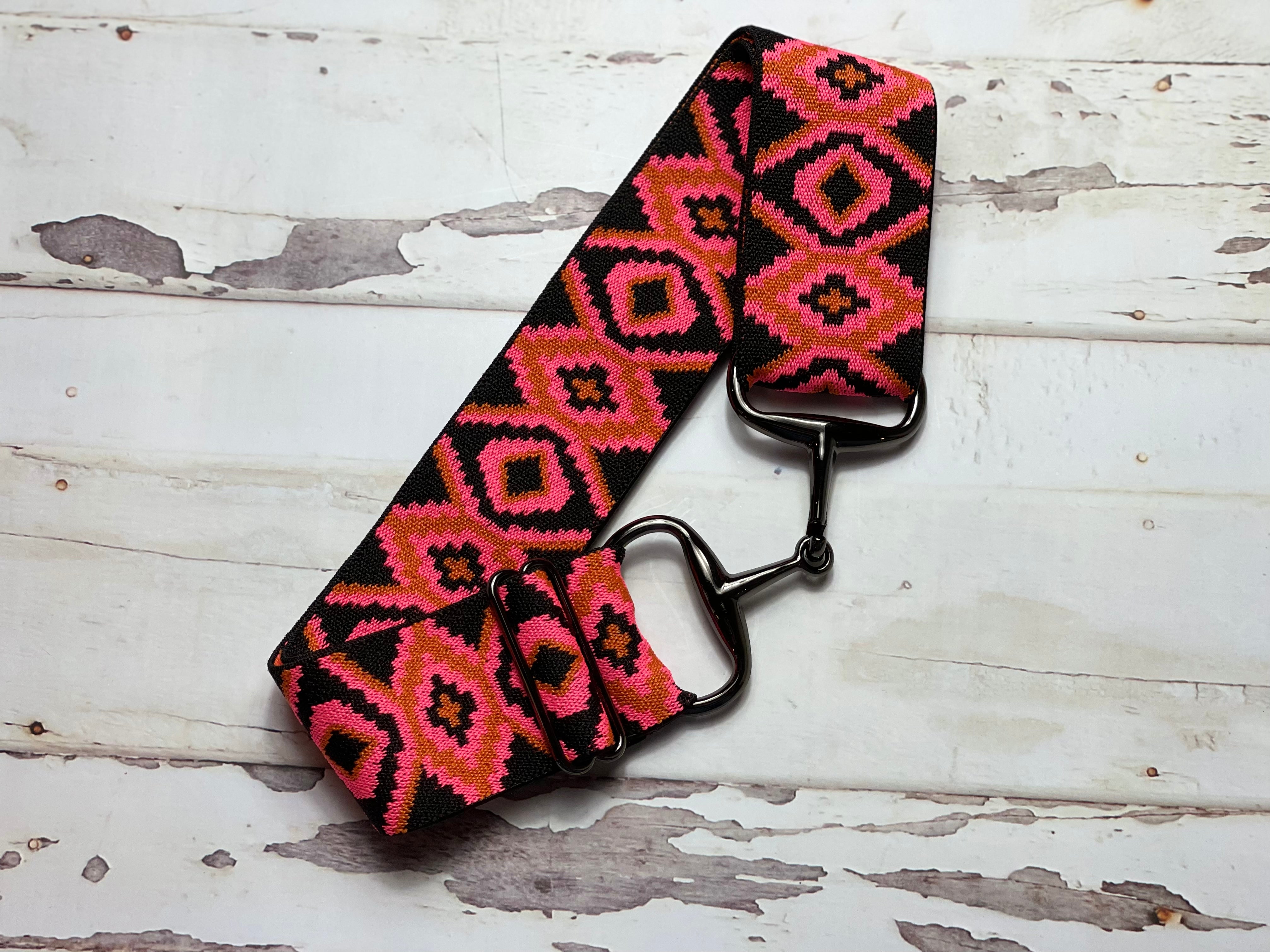 Snaffle Belt - Pink Aztec