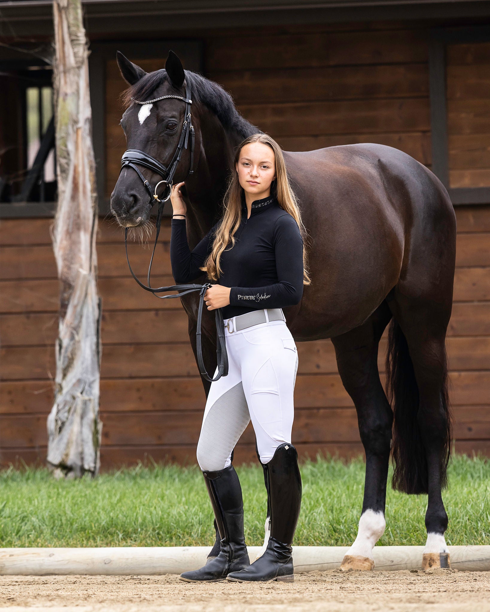 Classic Riding Tight - White/Grey